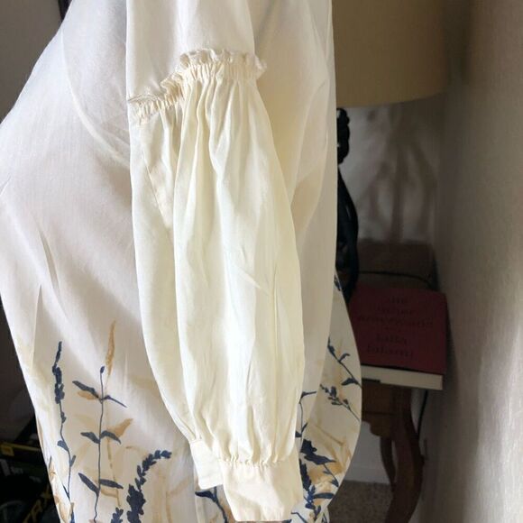 BCBGMAXAZRIA Cotton and Silk Wrap, Vintage Inspired Top Size S - Picture 6 of 16